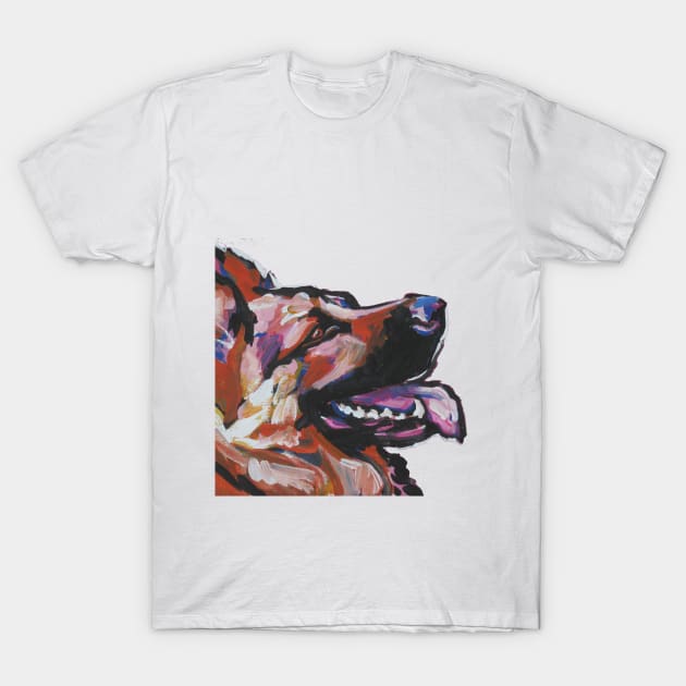 German Shepherd Dog Bright colorful pop dog art T-Shirt by bentnotbroken11